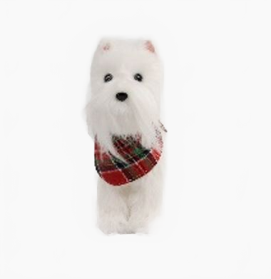 12" White Dog with Red Scarf