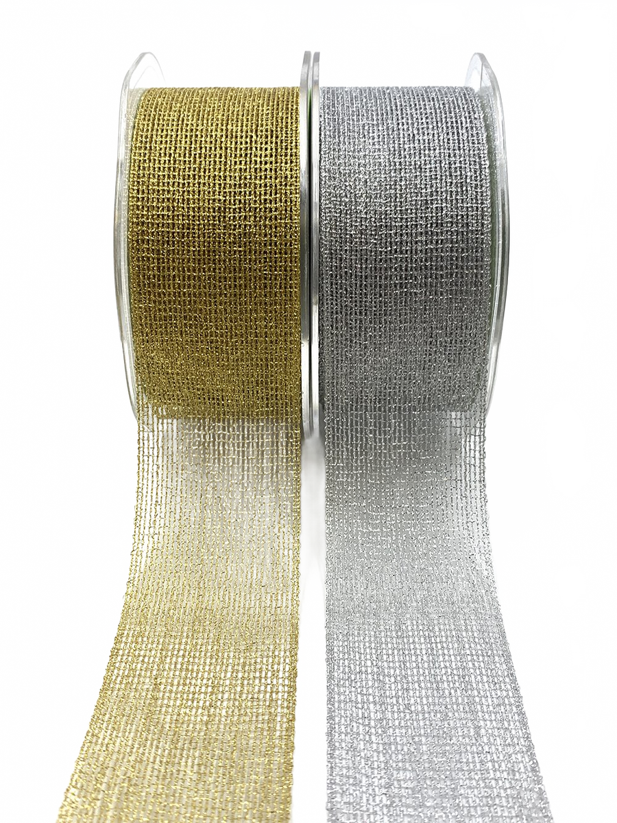 1.5 Inch Metallic Knit Net Ribbon