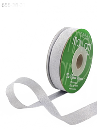 3/8 Inch Rough Silver Metallic Ribbon With Woven Edge