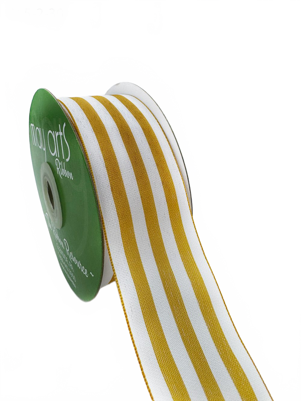 2 Inch Striped Gold/White Ribbon With Woven Edge