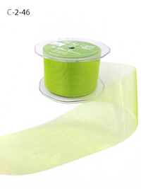 2 Inch Soft Shimmer Parrot Green Organza Ribbon