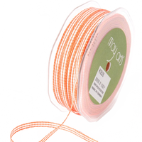 3/16 Inch Checkered Gingham Orange Ribbon With Woven Edge