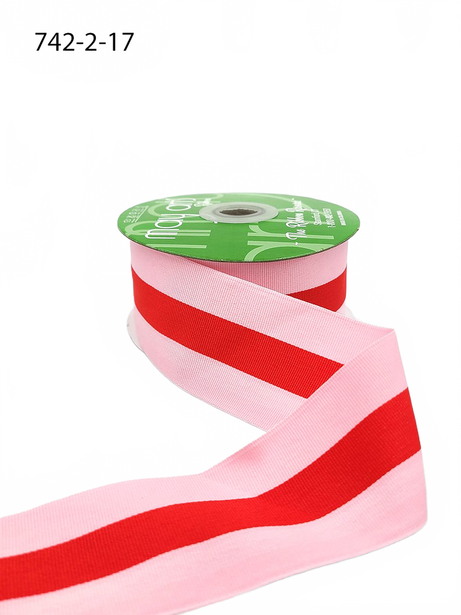 2 Inch Modern Stripe Grosgrain Woven Edge Ribbon