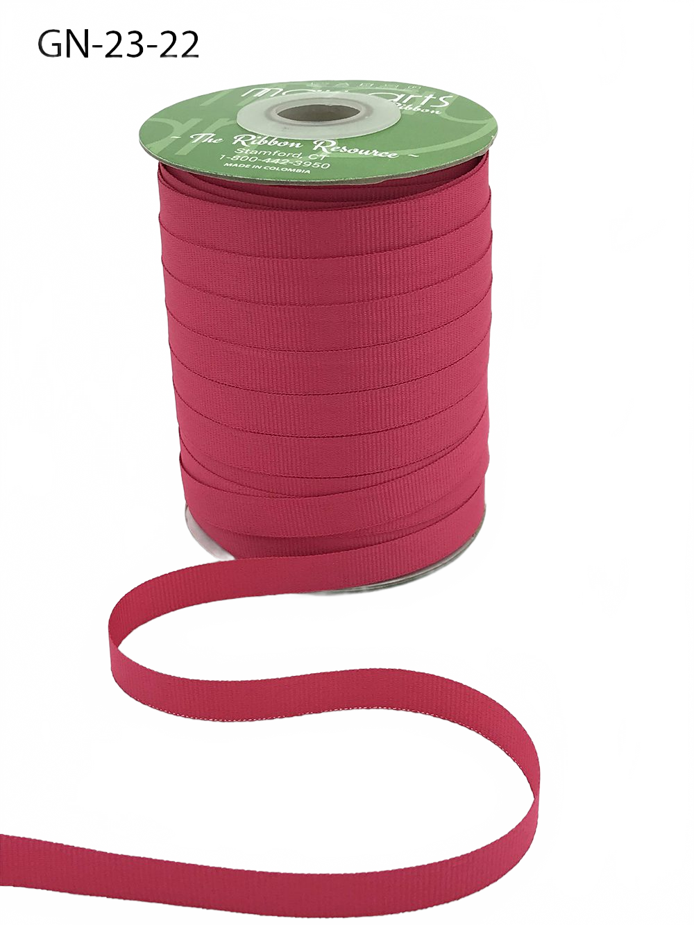 ~3/8 Inch Light-Weight Flat Fuchsia Grosgrain Ribbon With Woven Edge