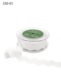 1 Inch Ric Rac White Ribbon With Cut Edge