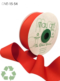 1.5 Inch Eco-Friendly Recycled Bright Red Grosgrain Ribbon With Woven Edge