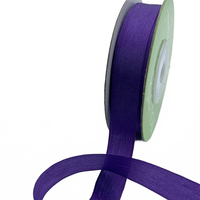1/2 Inch 100% Hand-Dyed Violet Silk Ribbon With Woven Edge