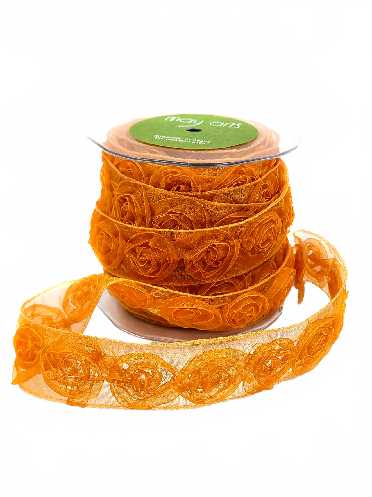 1.5 Inch Woven Rosette Organza Ribbon