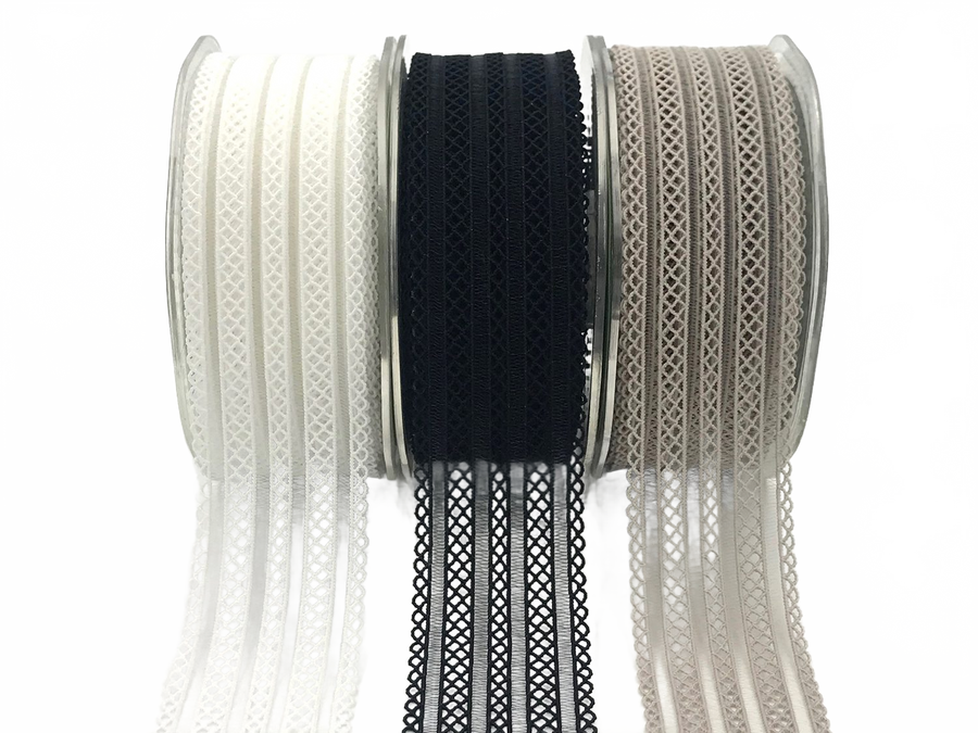 1 3/8 Inch Sheer Elastic Lace Ribbon With Scalloped Edge