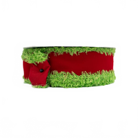 Ribbon Red Velvet With Lime Green Drift