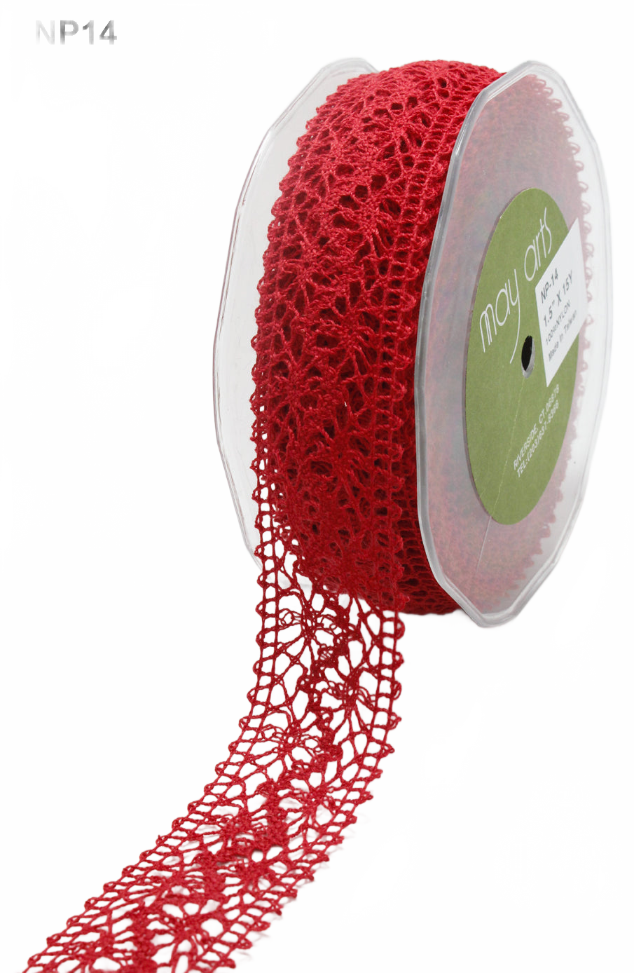 1.5 Inch Crochet Red Ribbon