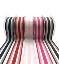 1.5 Inch Ticking Striped Ribbon With Woven Edge