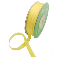 100% Hand-Dyed 1/4 Inch Yellow Silk Ribbon With Woven Edge