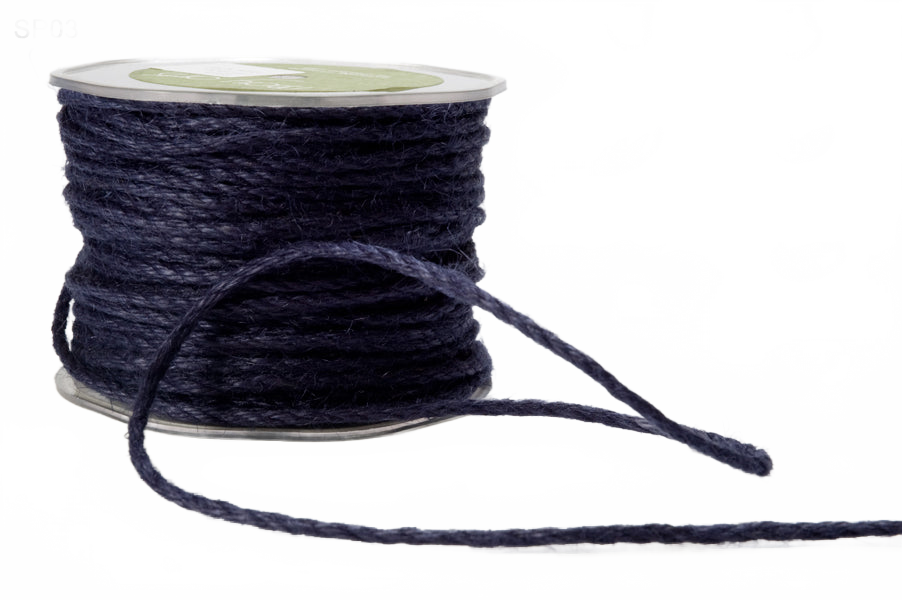 1/8 Inch 100% Jute Navy Burlap Twisted Rope Cord Ribbon