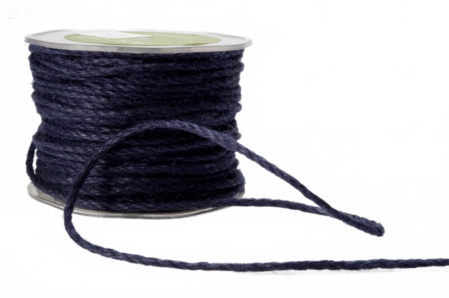 1/8 Inch 100% Jute Navy Burlap Twisted Rope Cord Ribbon