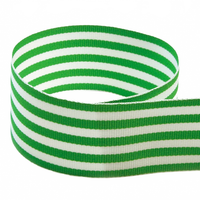 Stripped Grosgrain Ribbon 1 1/2'' Emerald Monarch