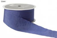 1.5 Inch Wrinkled Faux Periwinkle Silk Ribbon With Cut Edge