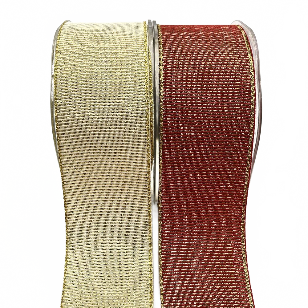 ~1.5 Inch (40Mm) Woven Metallic Shimmer Grosgrain Ribbon