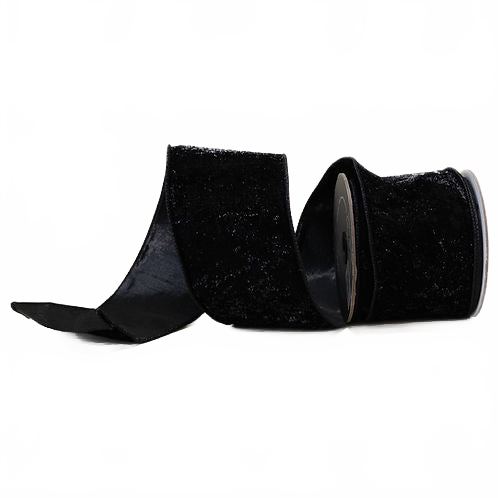 Ribbon 4" Lame Velvet Black
