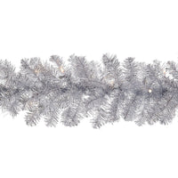 9' Pre-Lit Clear Incandescent Silver Point Pine Garland