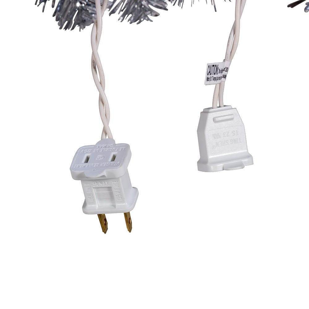 9' Pre-Lit Clear Incandescent Silver Point Pine Garland