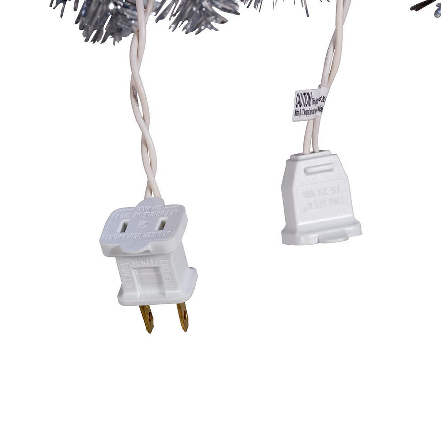 9' Pre-Lit Clear Incandescent Silver Point Pine Garland