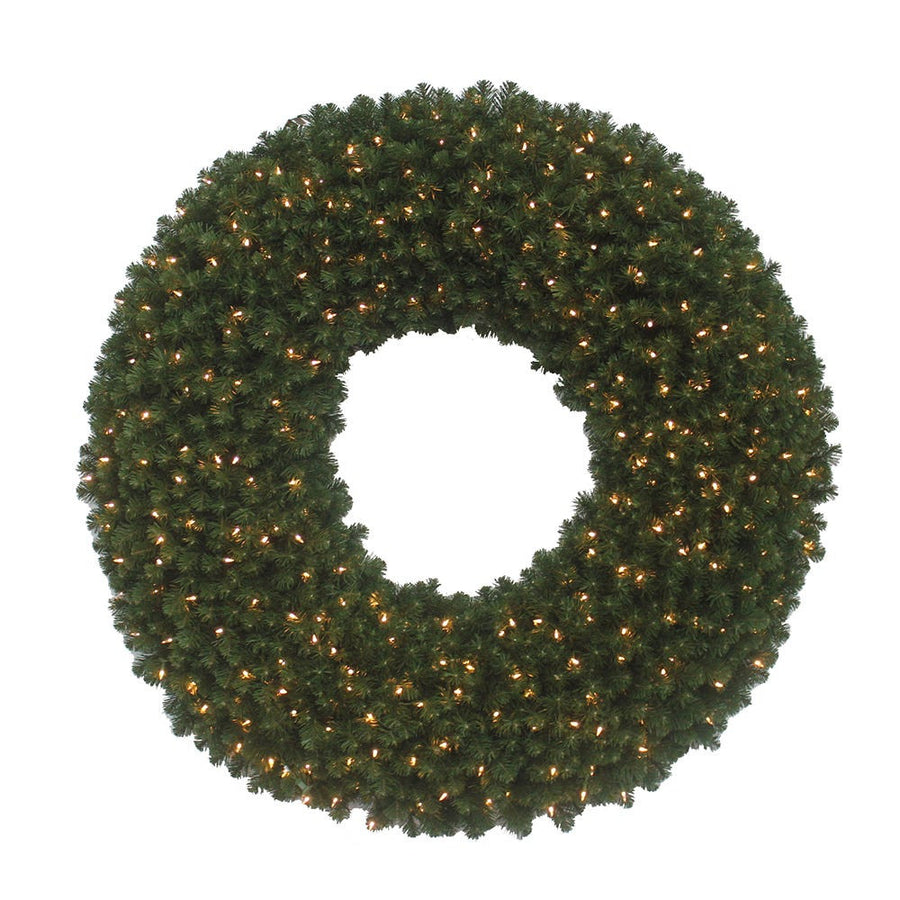 60" Pre-Lit Warm White Twinkle LED Commercial Wreath