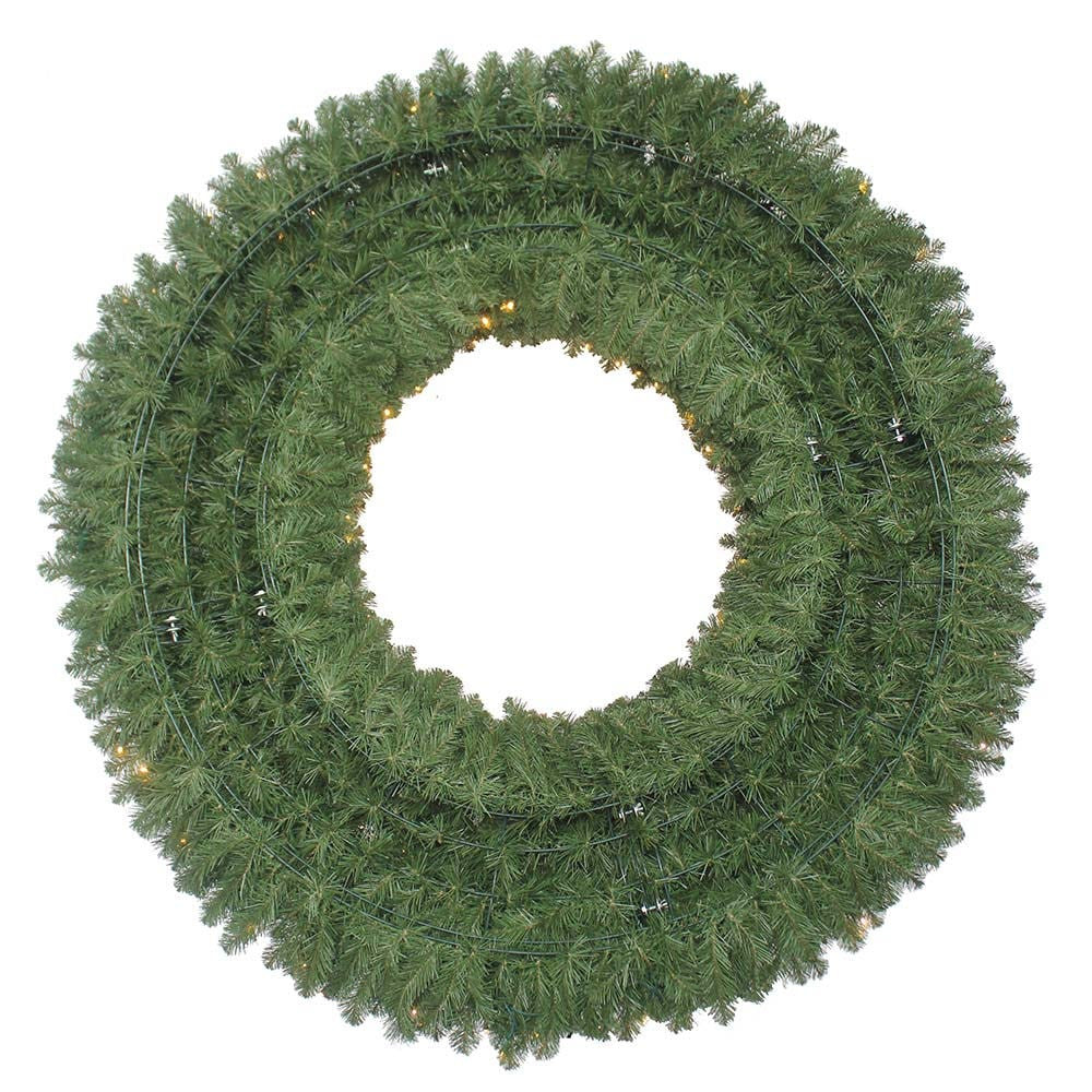 72" Pre-Lit Warm White LED Commercial Wreath