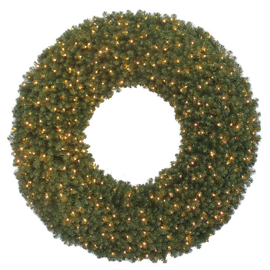 72" Pre-Lit Warm White LED Commercial Wreath