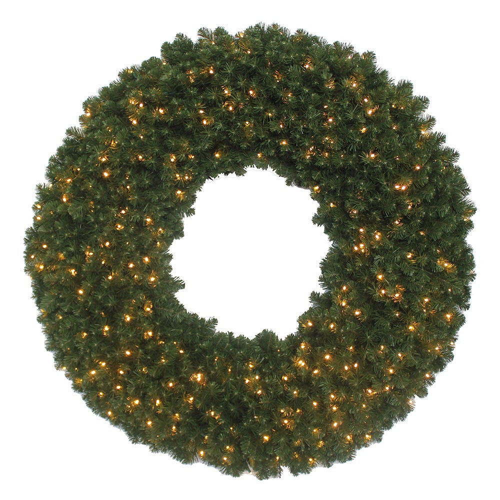 72" Pre-Lit Warm White Twinkle LED Commercial Wreath