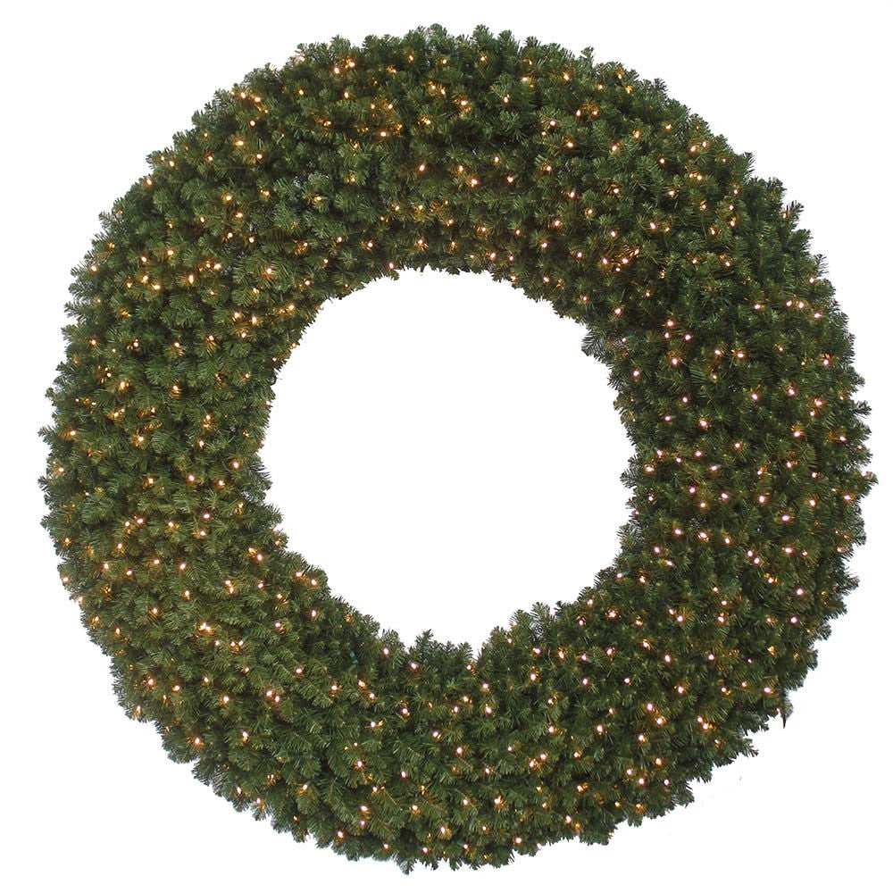 84" Pre-Lit Warm White LED Commercial Wreath