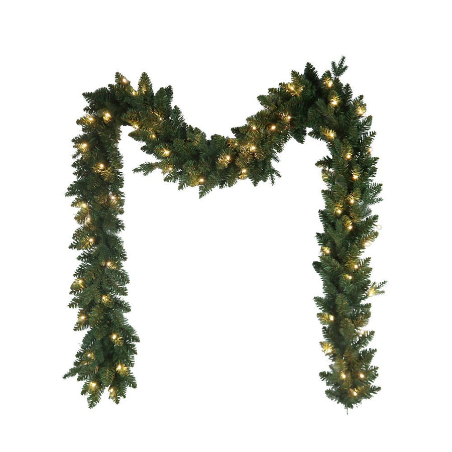9' Pre-Lit Warm White LED Jackson Pine Garland