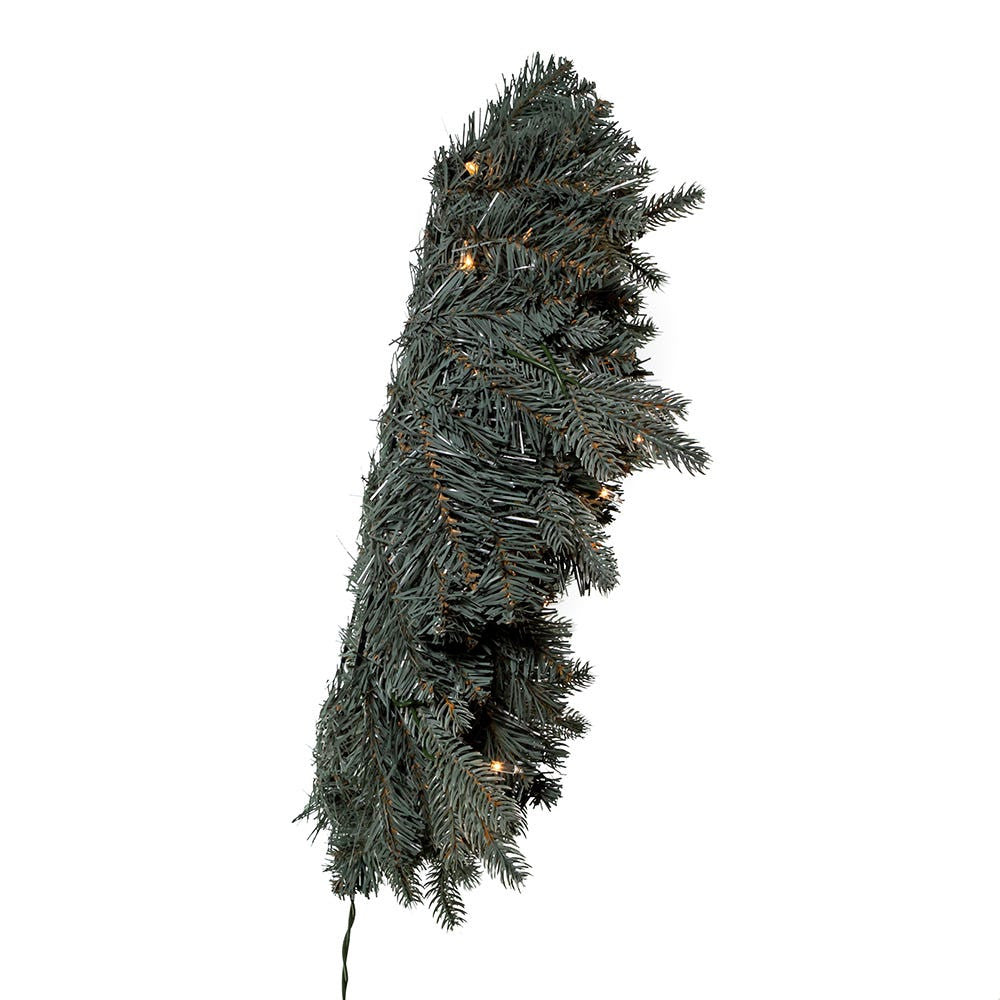 24" Battery-Operated Pre-Lit Clear Incandescent Blue Spruce Wreath
