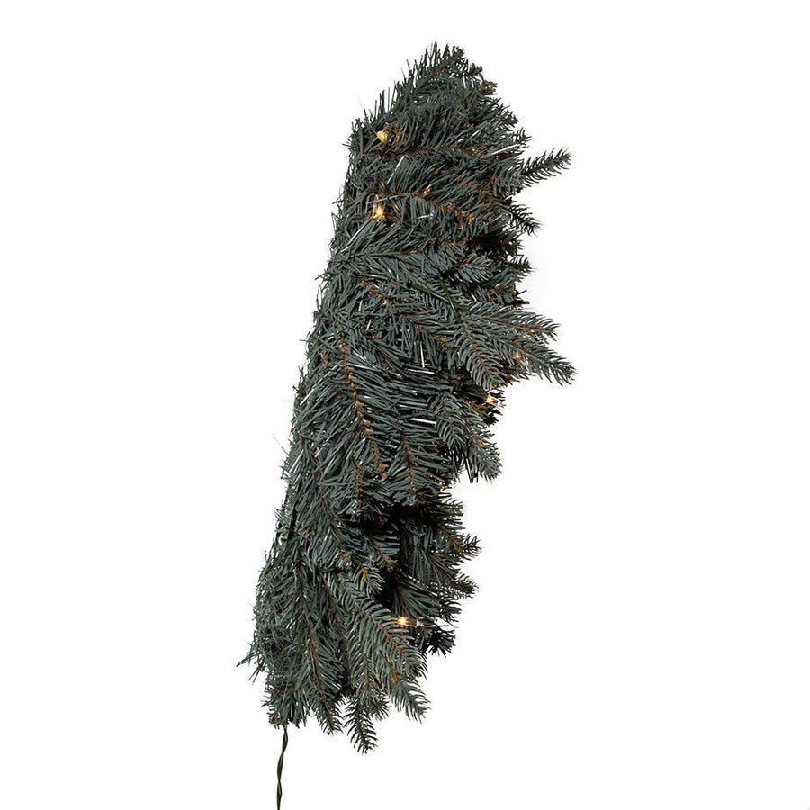 24" Battery-Operated Pre-Lit Clear Incandescent Blue Spruce Wreath