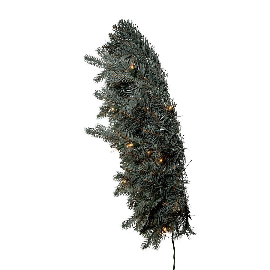 24" Battery-Operated Pre-Lit Clear Incandescent Blue Spruce Wreath