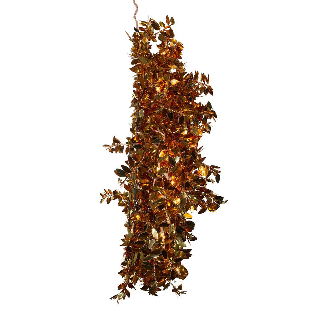 24" Pre-Lit Clear Incandescent Gold Foil Wreath