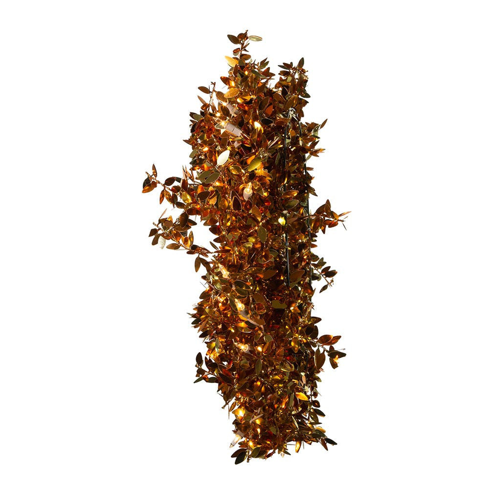 24" Pre-Lit Clear Incandescent Gold Foil Wreath