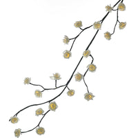 6' Pre-Lit Warm White LED Green Vine White Rose Garland