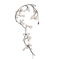 6' Pre-Lit Warm White LED Cotton Ball Light Brown Vine Garland
