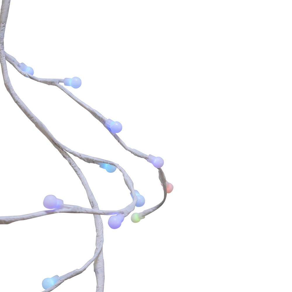 6' Pre-Lit Multicolor LED Gumball Light White Birch Vine Garland