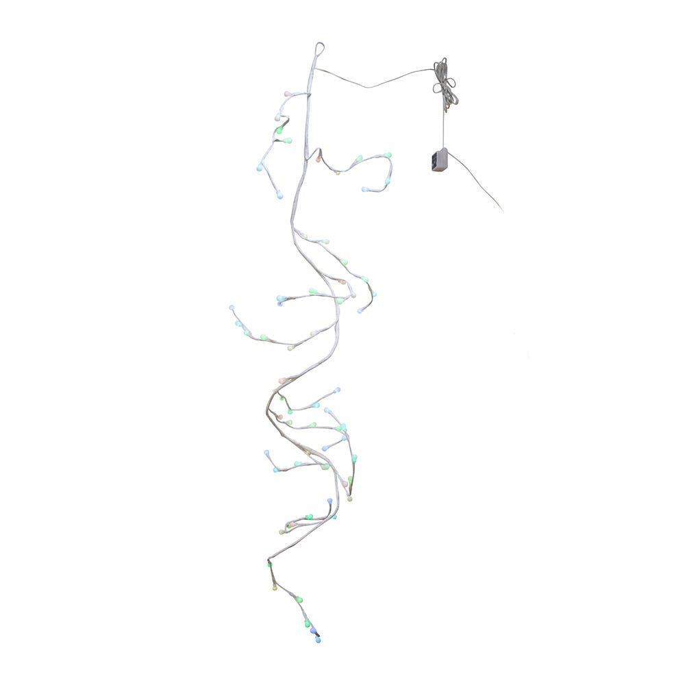 6' Pre-Lit Multicolor LED Gumball Light White Birch Vine Garland