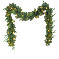 9' Pre-Lit Clear Incandescent Sierra Green Garland