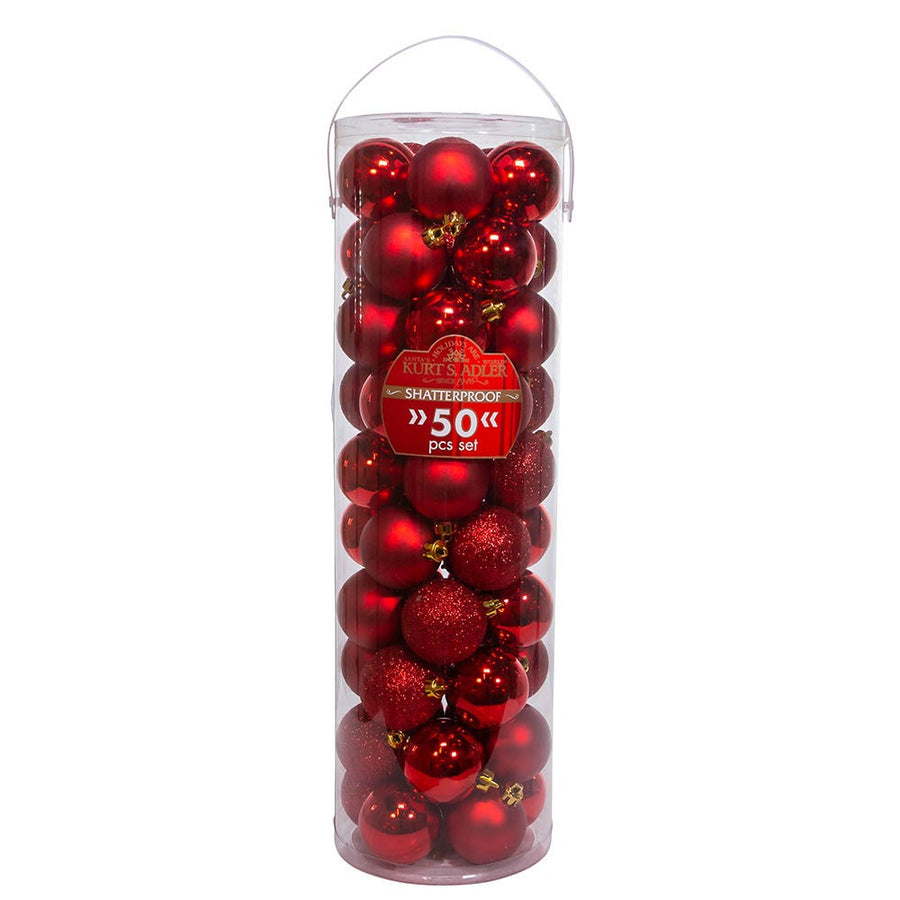 60MM Shatterproof Red Ball Ornaments