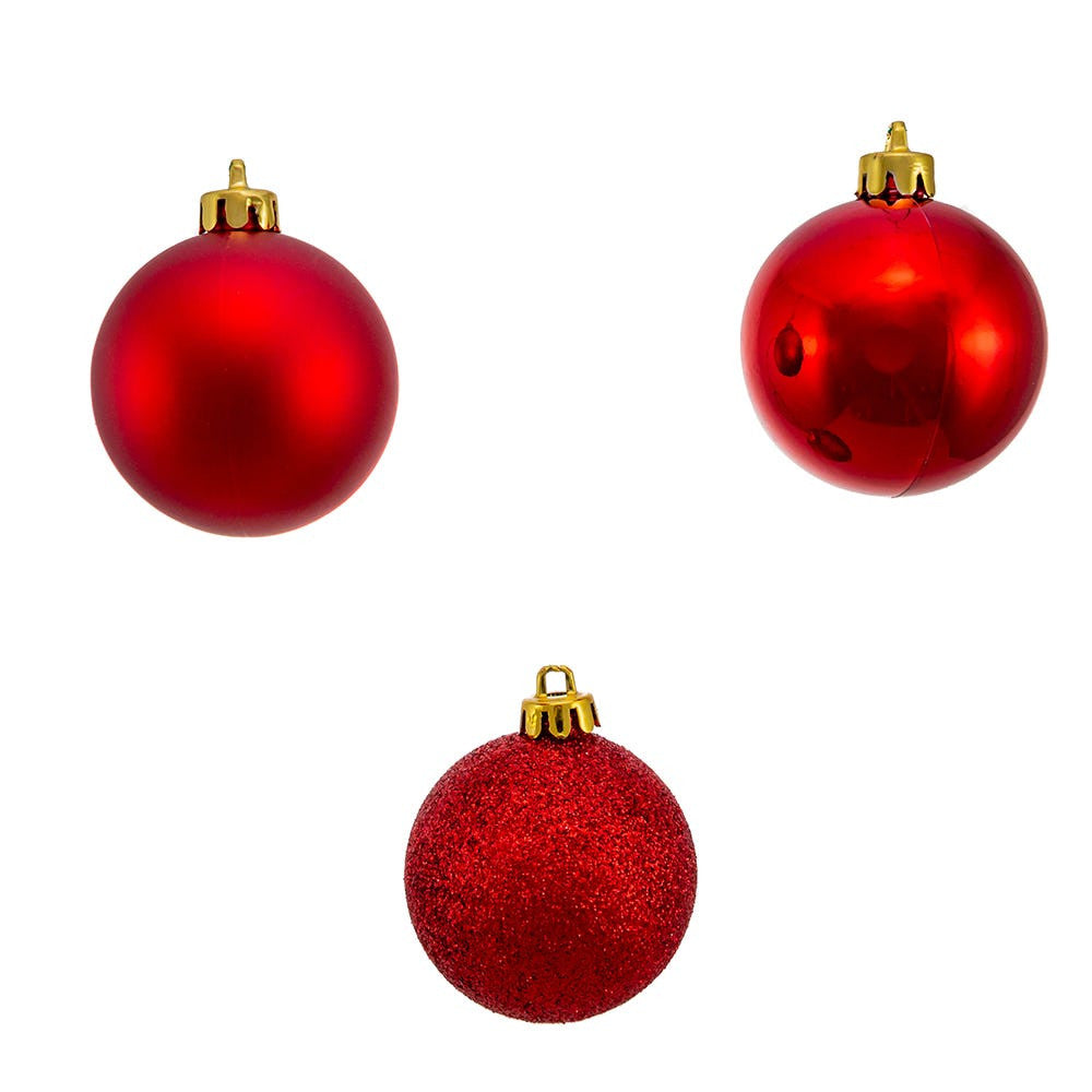 60MM Shatterproof Red Ball Ornaments
