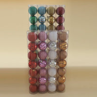 70MM Shatterproof Glitter and Striped Ball Ornaments