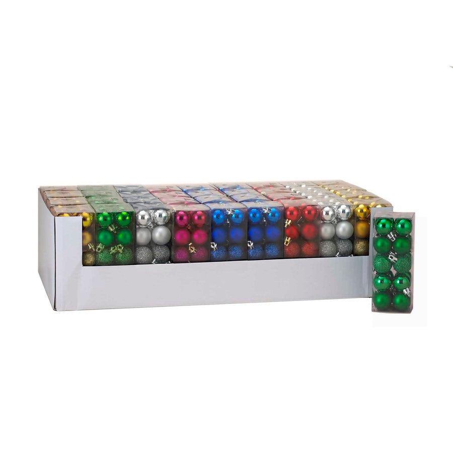 30MM Miniature Shatterproof Multicolored Ball Ornaments