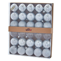 60MM Shatterproof Silver Ball Ornaments