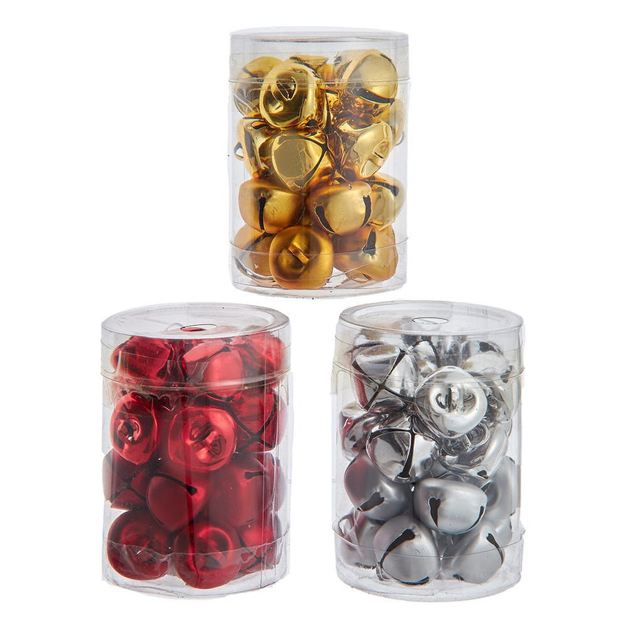 20MM Silver, Red & Gold Bells, 24-Piece Box