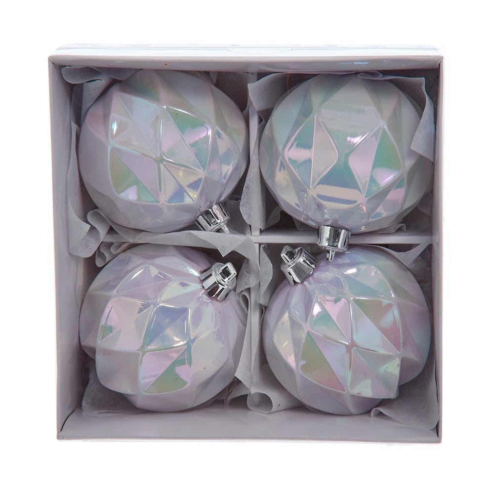 80MM Shatterproof Iridescent Concave Diamond Ball Ornaments