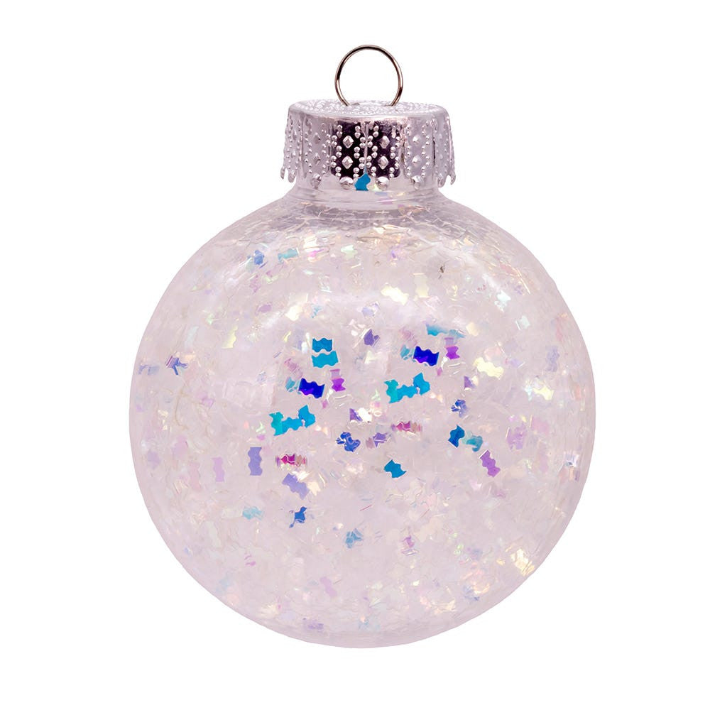 60MM Shatterproof Iridescent Glittered Ball Ornaments